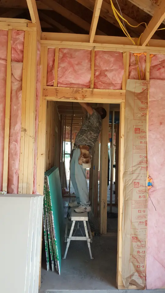 Insulation and drywall installation