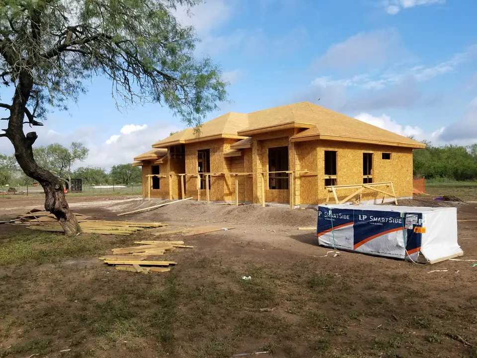 Wood framing with complex roofline