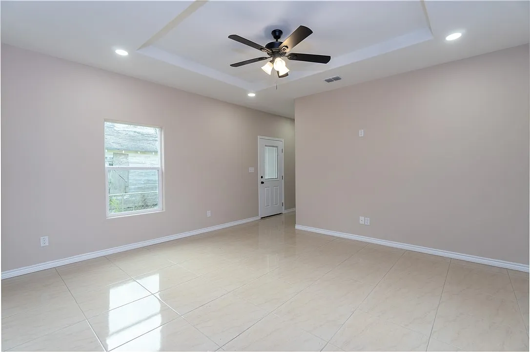 Finished living room at 404 Dewey Avenue in Alice, Texas