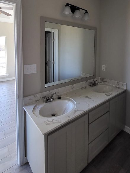 Bathroom vanity and finish work