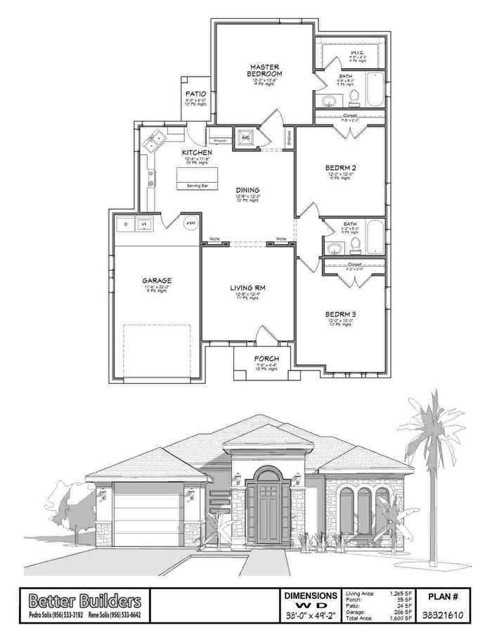 Archive Plan 38321610 floor plan and elevation