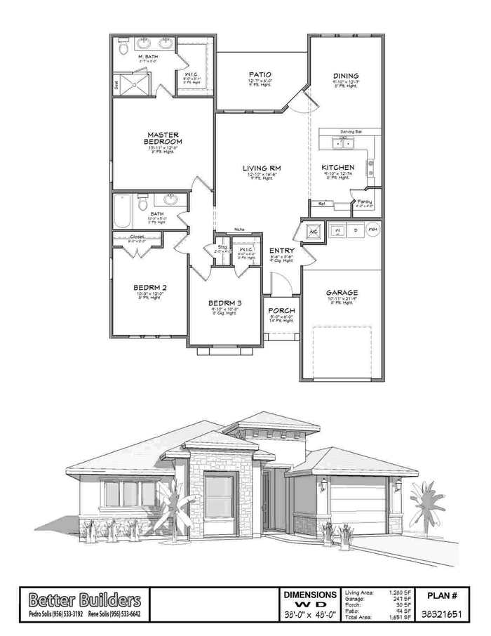 Archive Plan 38321651 floor plan and elevation